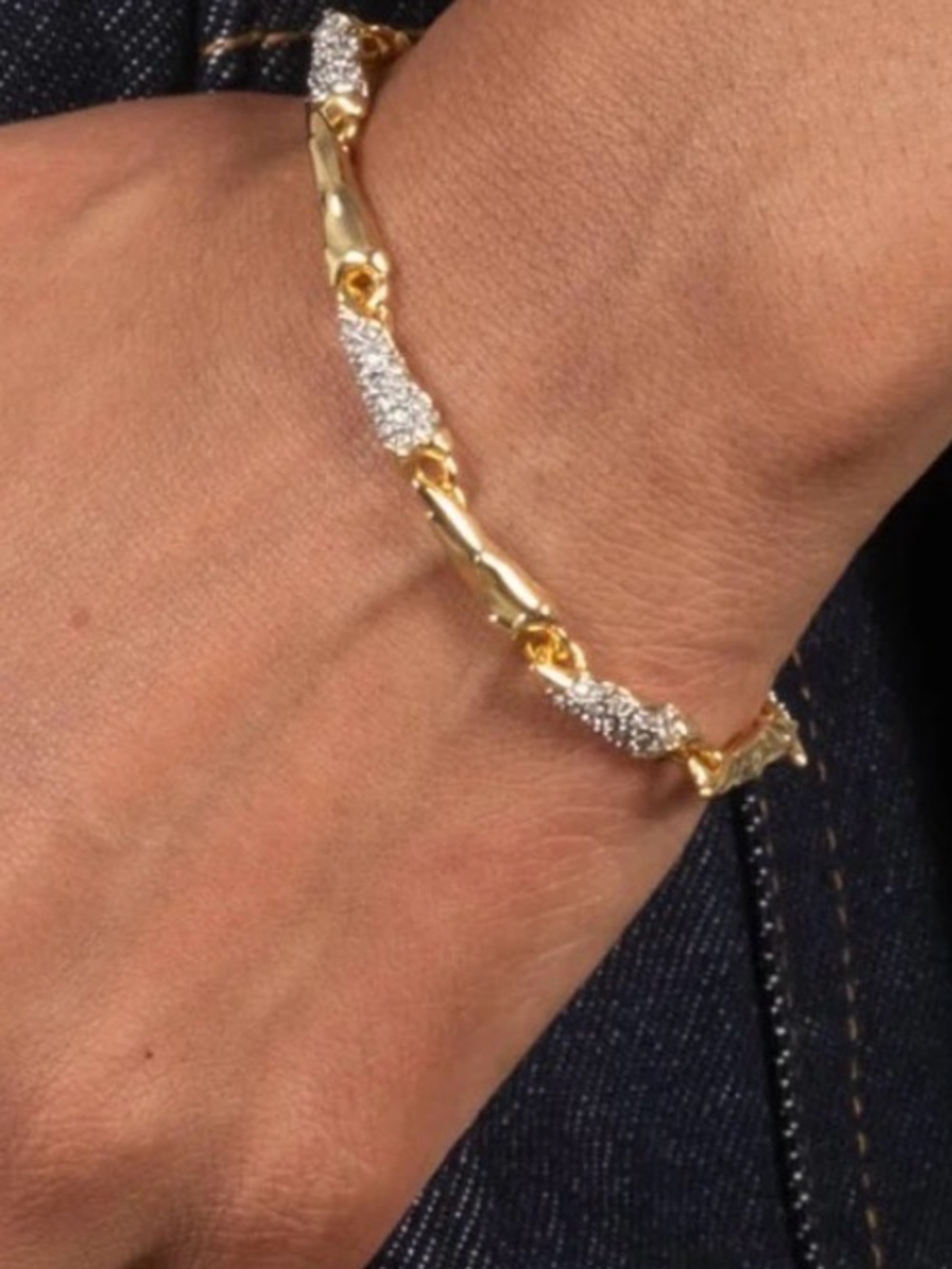 ALEXIS BITTAR Solanales Crystal Linked Spear Bracelet Gold Clear JN11